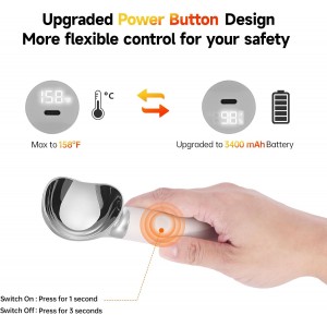 Heated Ice Cream Scoop Rechargeable, 158℉Electric Ice Cream Scooper, IP67 Waterproof Icecream Scoop with LED Display for Hard Ice Cream, Gelato & Party Desserts