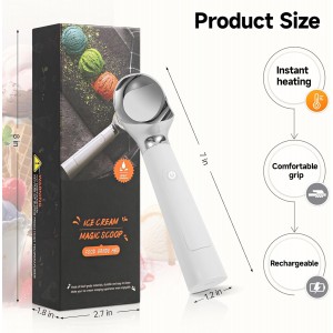 Heated Ice Cream Scoop Rechargeable, 158℉Electric Ice Cream Scooper, IP67 Waterproof Icecream Scoop with LED Display for Hard Ice Cream, Gelato & Party Desserts
