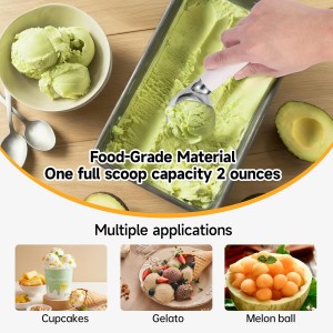 Heated Ice Cream Scoop Rechargeable, 158℉Electric Ice Cream Scooper, IP67 Waterproof Icecream Scoop with LED Display for Hard Ice Cream, Gelato & Party Desserts