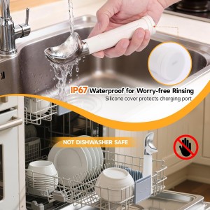 Heated Ice Cream Scoop Rechargeable, 158℉Electric Ice Cream Scooper, IP67 Waterproof Icecream Scoop with LED Display for Hard Ice Cream, Gelato & Party Desserts