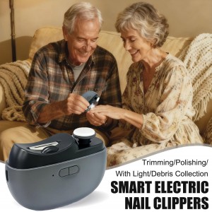 Easyclip Smart Nail Clipper, New 3 in 1 Easy Clip Electric Nail Clippers, Polishing Clipper with Light, Suitable for All Nails Trimming and Polishing