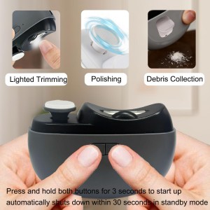 Easyclip Smart Nail Clipper, New 3 in 1 Easy Clip Electric Nail Clippers, Polishing Clipper with Light, Suitable for All Nails Trimming and Polishing