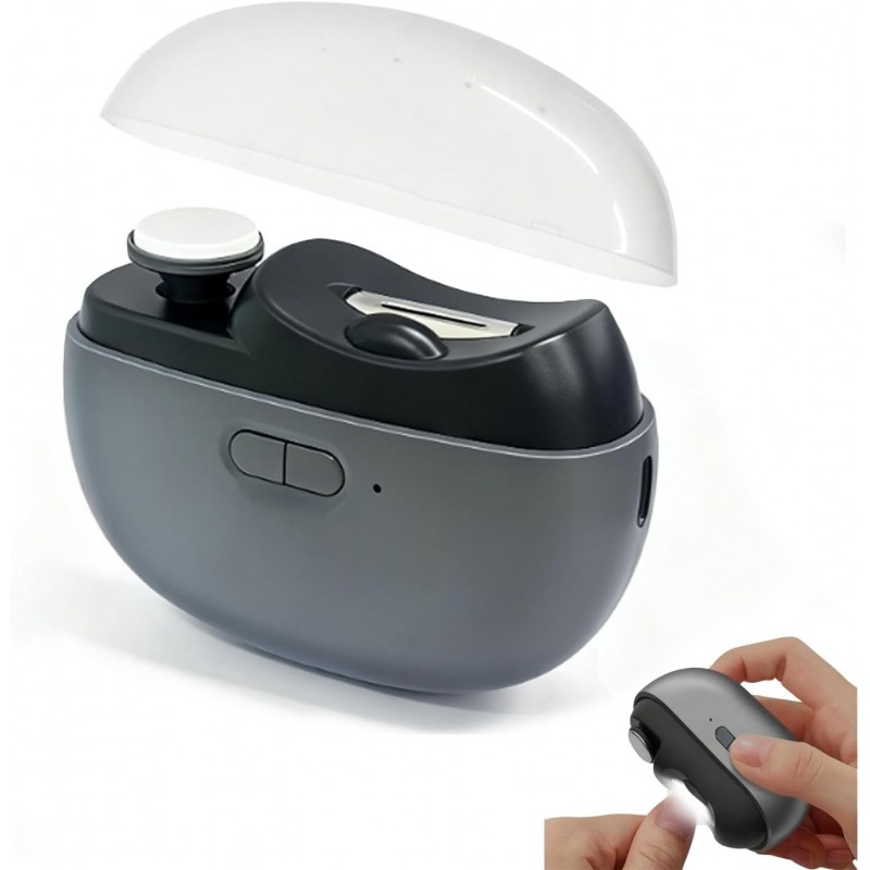 Easyclip Smart Nail Clipper, New 3 in 1 Easy Clip Electric Nail Clippers, Polishing Clipper with Light, Suitable for All Nails Trimming and Polishing