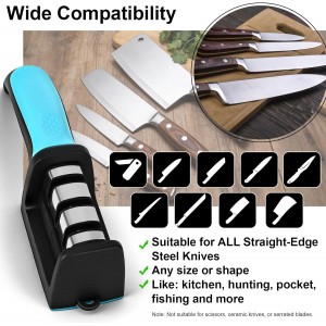 Premium 3-Stage Knife Sharpener - Professional Repair, Restore & Polish for Kitchen Knives, Razor Sharp in Seconds, with Ergonomic Grip for Perfect Control