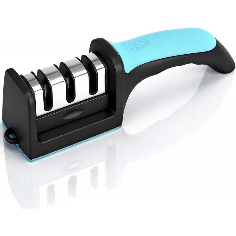 Premium 3-Stage Knife Sharpener - Professional Repair, Restore & Polish for Kitchen Knives, Razor Sharp in Seconds, with Ergonomic Grip for Perfect Control