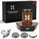 5 Angles High Carbon Stainless Steel Rolling Knife Sharpener with 400, 1000 & 3000 Replacement Discs - Blunt Knife Sharpening Kit with 12°, 15°, 17°, 19° and 22° Sharpening for Kitchen & Chef's Knives