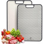 Titanium Cutting Board | Scratch Reduction Mesh | Double-Sided Pure Titanium and Wheat Straw | Anti Slip | Juice Groove | Stain Resistant | Food Grade | Easy to Clean | Smoky Supply USA