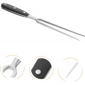 NUOBESTY Ergonomic Stainless Steel Meat Carving Fork for Barbecue and Picnic Comfortable Grip Serving Fork for Chicken and Cookware Utensil for Home and Restaurant Use