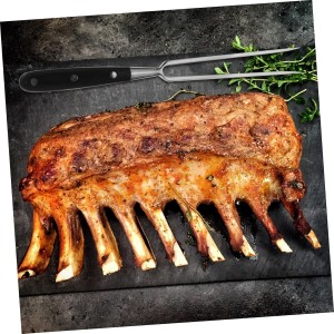 NUOBESTY Ergonomic Stainless Steel Meat Carving Fork for Barbecue and Picnic Comfortable Grip Serving Fork for Chicken and Cookware Utensil for Home and Restaurant Use