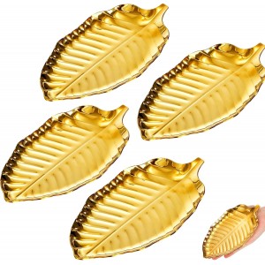 4 Pack Gold Leaf Spoon Rest, 6.7