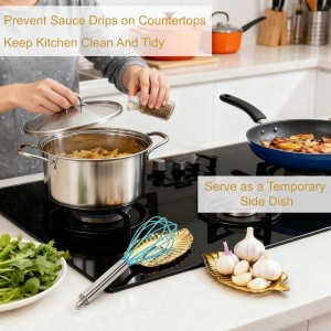 4 Pack Gold Leaf Spoon Rest, 6.7