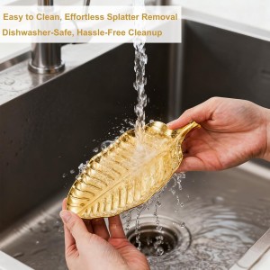 4 Pack Gold Leaf Spoon Rest, 6.7