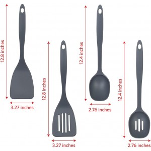 Glad Kitchen Utensils Set, 8pcs - Nonstick Cooking Tools with Utensil Holder - Nylon Spoon, Ladle, Skimmer, Spaghetti Server, and Turner Spatula Set - Dishwasher Safe, Grey