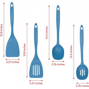 Glad Kitchen Utensils Set, 8pcs - Nonstick Cooking Tools with Utensil Holder - Nylon Spoon, Ladle, Skimmer, Spaghetti Server, and Turner Spatula Set - Dishwasher Safe, Blue