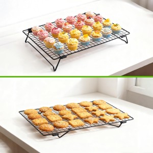 Stackable Cooling Rack for Cooking and Baking, 2 Pack Wire Cooling Rack with Collapsible Legs for Cooling Cookie, Cake, Pizza, Roasting, Grilling, Drying(13.4