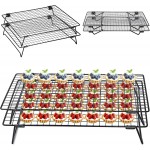 Stackable Cooling Rack for Cooking and Baking, 2 Pack Wire Cooling Rack with Collapsible Legs for Cooling Cookie, Cake, Pizza, Roasting, Grilling, Drying(13.4