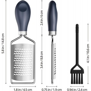 Lemon Zester, Mini Cheese Grater with Handle, 1.8