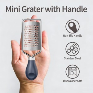 Lemon Zester, Mini Cheese Grater with Handle, 1.8