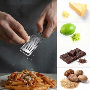 Lemon Zester, Mini Cheese Grater with Handle, 1.8