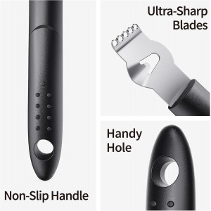 Citrus Zester Tool With Channel Knife Citrus Peeler, Non-Slip Handle, Black