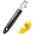 Citrus Zester Tool With Channel Knife Citrus Peeler, Non-Slip Handle, Black