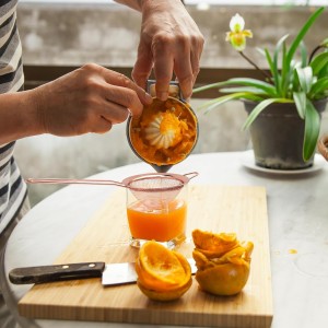 Small Fine Mesh Strainer, Stainless Steel Cocktail Sieve Mini Strainer for Cocktails, Tea, Herbs, Drinks and Coffee, Small Sifter with Handle (Rose Gold)