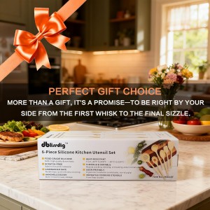 Silicone Kitchen Cooking Utensils Set of 6, Non-Stick Food Grade Silicone Cooking Utensils Set, Heat Resistant, Non-Toxic, Ergonomic Designed, Dishwasher Safe Kitchen Utensils for Nonstick Cookware