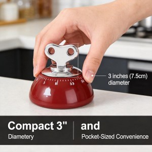 Kitchen Timers for Cooking, 100% Mechanical Wind Up Egg Timer with Magnetic Back No Batteries Required