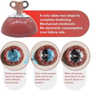 Kitchen Timers for Cooking, 100% Mechanical Wind Up Egg Timer with Magnetic Back No Batteries Required