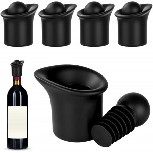 4pcs Black Wine Stopper，Red Wine Saver...