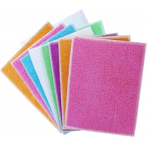 Natural Bamboo Fiber Small Dishcloths 6-Pack Reuseable Cleaning Cloths Quick Dry Easy to Clean Kitchen Dish Towel,Double-Layer Thickened Design, Absorbent, Washable, Long-Lasting，9 x 7 Inches