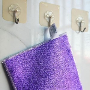 Natural Bamboo Fiber Small Dishcloths 6-Pack Reuseable Cleaning Cloths Quick Dry Easy to Clean Kitchen Dish Towel,Double-Layer Thickened Design, Absorbent, Washable, Long-Lasting，9 x 7 Inches