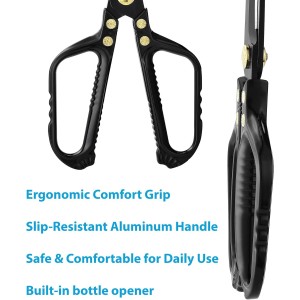 Kitchen Scissors - Heavy Duty Kitchen Shears with Stainless Steel Titanium-Coated Blades for Food, Poultry, Meat & Herbs - Sharp All Purpose Cooking Scissors Dishwasher Safe