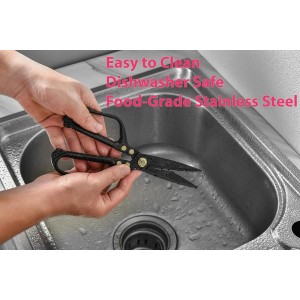 Kitchen Scissors - Heavy Duty Kitchen Shears with Stainless Steel Titanium-Coated Blades for Food, Poultry, Meat & Herbs - Sharp All Purpose Cooking Scissors Dishwasher Safe