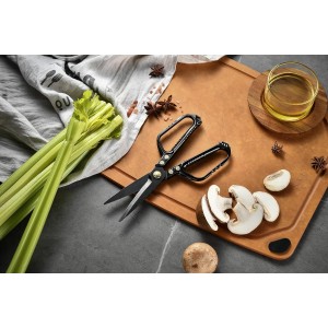 Kitchen Scissors - Heavy Duty Kitchen Shears with Stainless Steel Titanium-Coated Blades for Food, Poultry, Meat & Herbs - Sharp All Purpose Cooking Scissors Dishwasher Safe