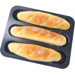 Perforated Baguette Pan 13-Inch 3 Wave Loaves Non-Stick Ultra-Ventilate French Bread, Hot Dog Buns, Sourdough, Italian Bread Tray 2.4-Inch Channel for Oven Baking 12.8
