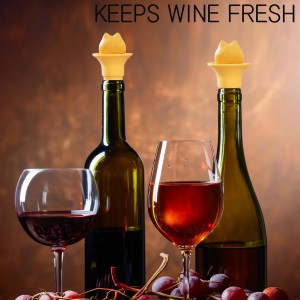 2025 New Cat Shaped Wine Stopper & Pourer | 2 Sets Reusable Silicone Seal Caps for Wine Bottles | Keep Beverage Fresh Kitchen Bars