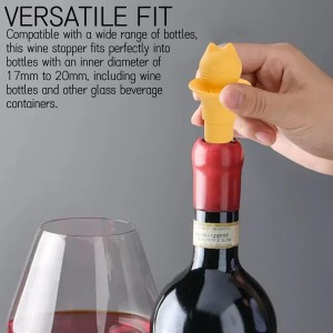 2025 New Cat Shaped Wine Stopper & Pourer | 2 Sets Reusable Silicone Seal Caps for Wine Bottles | Keep Beverage Fresh Kitchen Bars