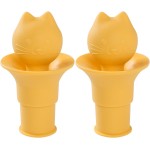 2025 New Cat Shaped Wine Stopper & Pourer | 2 Sets Reusable Silicone Seal Caps for Wine Bottles | Keep Beverage Fresh Kitchen Bars