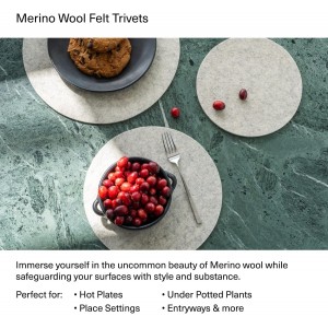 Graf Lantz - Trivets for Hot Dishes - Heat Resistant 100% Merino Wool - Hot Pads for Kitchen, Countertops, Tables, Sizzling Dishes, Pots & Pans - Home Decor, Kitchen Accessories - 10