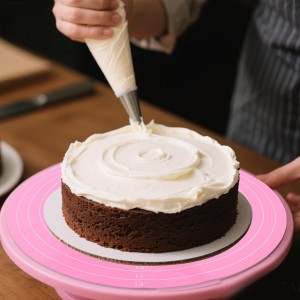 Zorfeter Silicone Cake Mat, 12 Inch Heat Resistant Baking Mat Non-Stick Cookie Pad, Reusable Round Pastry Mat for Baking Pizza/Rolling Dough