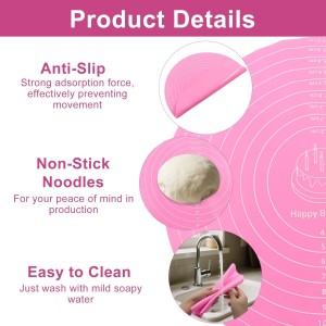 Zorfeter Silicone Cake Mat, 12 Inch Heat Resistant Baking Mat Non-Stick Cookie Pad, Reusable Round Pastry Mat for Baking Pizza/Rolling Dough