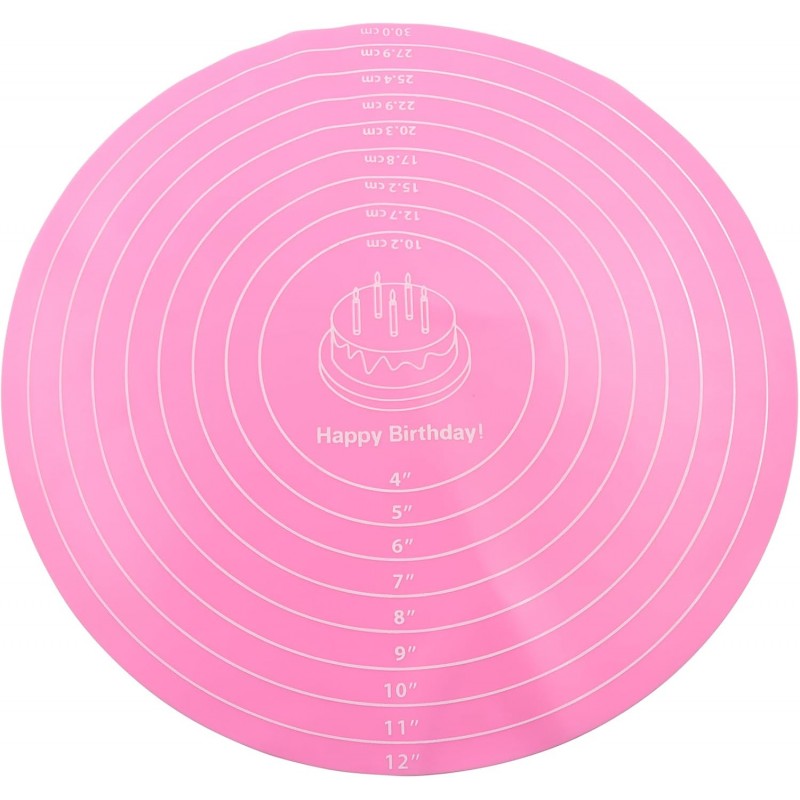 Zorfeter Silicone Cake Mat, 12 Inch Heat Resistant Baking Mat Non-Stick Cookie Pad, Reusable Round Pastry Mat for Baking Pizza/Rolling Dough