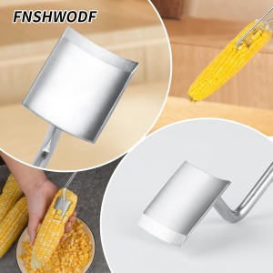 Professional Corn Peeler for Corn on the Cob, 2-Pack Stainless Steel Corn Stripper Tool with Long Handle & Safety Guard, Efficient Corn Kernel Remover for Kitchen, Wedding Favors, Party Supplies (2)