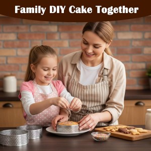 30 Pack 2 Inch Stainless Steel Tart Rings, Heat-Resistant Perforated Cake Mousse Ring, Round Rings Baking Doughnut Tools Small Fruit Tarte Ring Molds for Cooking Dessert