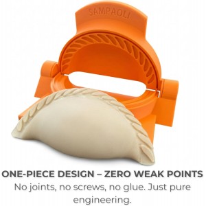 Irrompible Empanada Maker Press, Sampaoli Unbreakable Collection, 3D Printed PETG, Professional Dumpling, Calzone Maker Machine, Heavy-Duty Tortilla Crimper, Made in USA.