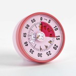 Kitchen Timer, Kitchen Countdown Cooking Reminder No Battery Required Magnetic Time Management Timer, Pink