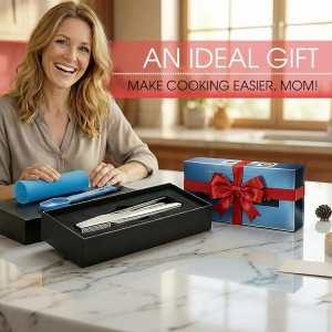 Garlic Press Heavy Duty Mincer and Peeler Set, Rust Proof 304 Stainless Steel Garlic Crusher, Easy-Squeeze Nut Ginger Chopper, Dishwasher Safe Kitchen Gadget