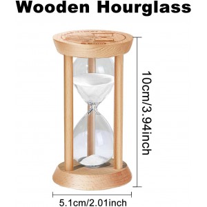 1 Minute Sand Timer Hourglass, 1 Min Wooden Sand Clock, One Minute Wood Hour Glass, Mini Reloj De Arena, Small Sandglass for Toothbrush Timer, Cooking, Decorative, Work, Game, Gift, White