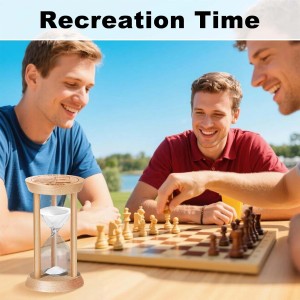 1 Minute Sand Timer Hourglass, 1 Min Wooden Sand Clock, One Minute Wood Hour Glass, Mini Reloj De Arena, Small Sandglass for Toothbrush Timer, Cooking, Decorative, Work, Game, Gift, White